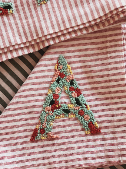 Serviette de table lettre à personnaliser