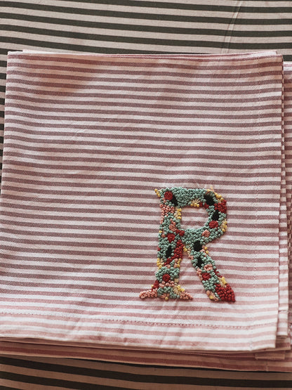 Serviette de table lettre à personnaliser