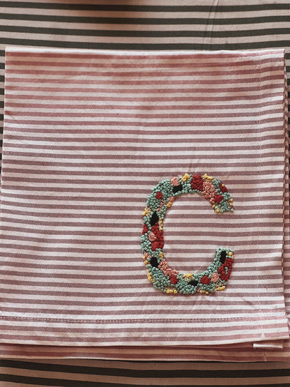 Serviette de table lettre à personnaliser