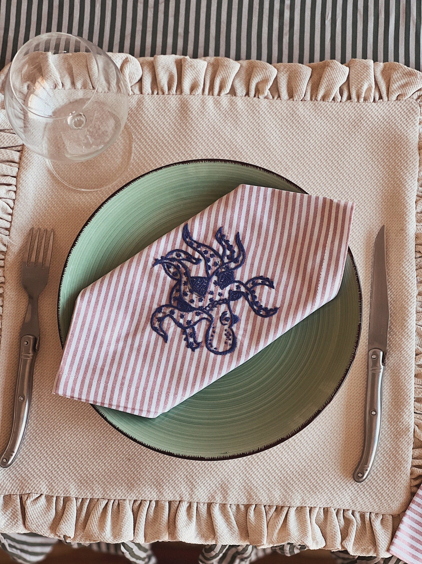 Serviette de table crustacé