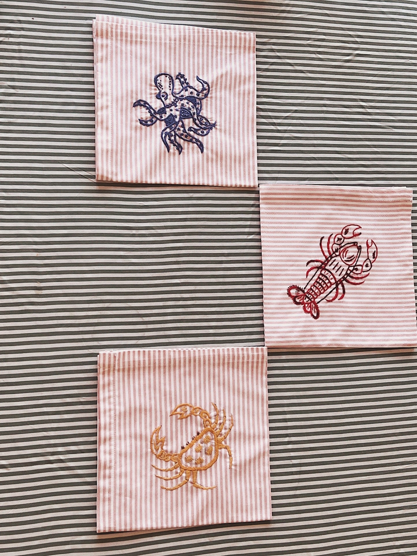 Serviette de table crustacé