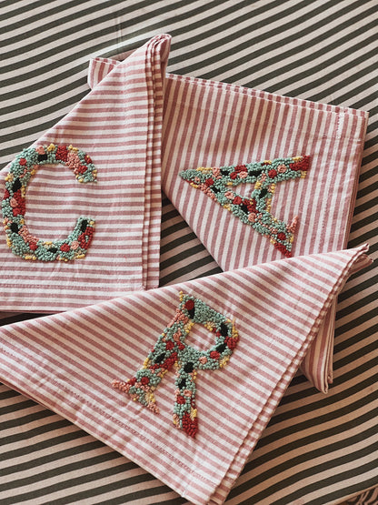 Serviette de table lettre à personnaliser