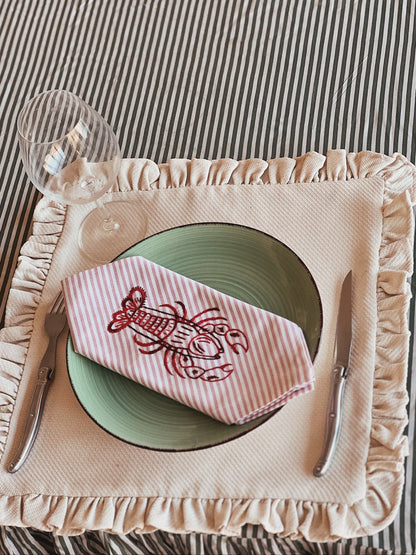Serviette de table crustacé